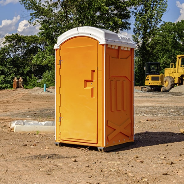 how often are the portable restrooms cleaned and serviced during a rental period in Gray Summit